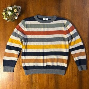 🍂 Boys 6-7Y Moody Rainbow Stripe Sweater | H&M Cotton Knit Crewneck